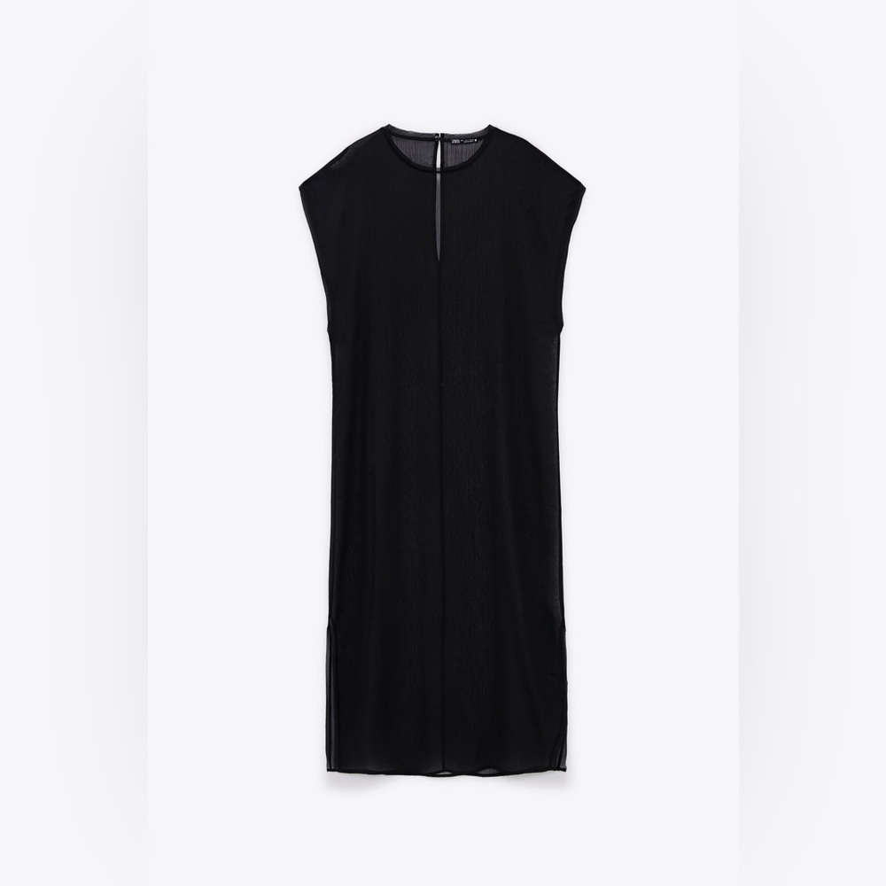 NWT ZARA Black Sheer Tunic - Picture 8 of 12